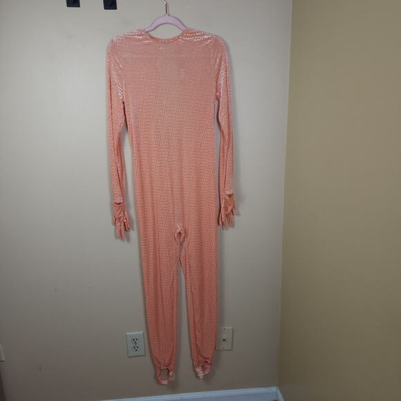 Skims Velvet Stirrup Catsuit Logo One-piece Jumpsuit Peach Size 2X - Picture 1 of 9